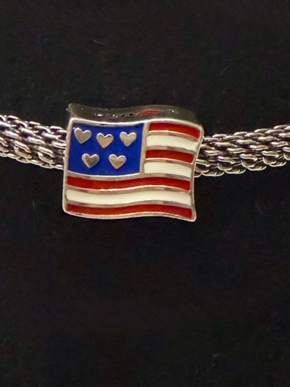 Brighton Patriot Flag Spacer Charm Bead NEW